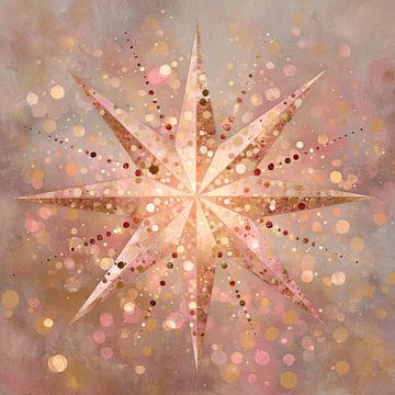 Poinsettia étincelant en bronze et rose