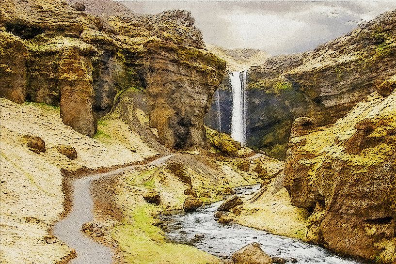 Le chemin vers la chute d'eau par Frans Blok - des photos, de l'art et des autres décorations murales