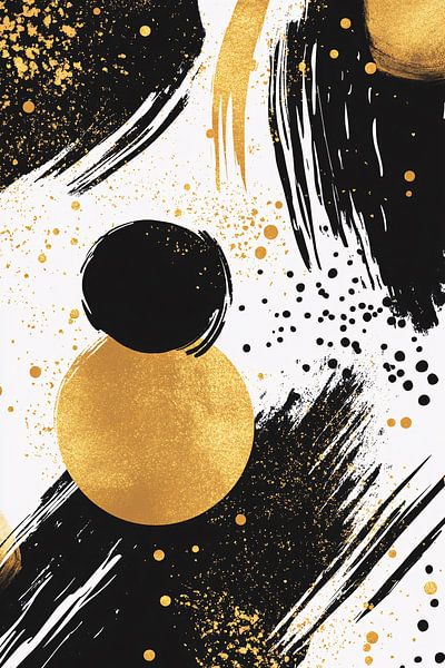 Abstract shapes in gold and black by Imperial Art House