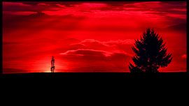 Sunset in the Erzgebirge Mountains