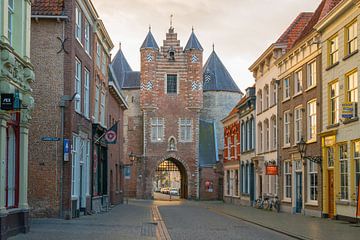 Prison gate from Lievevrouwenstraat during sunset, Bergen op Zoom, the Netherlands by Peter Apers