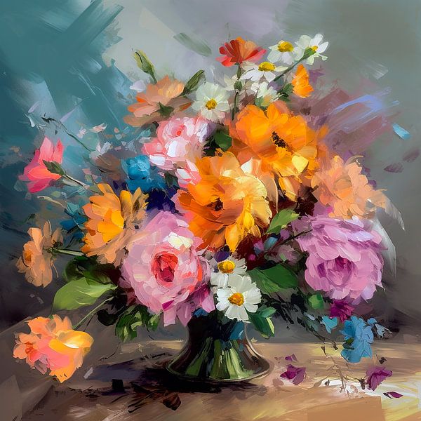 Bouquet with beautiful colours by Hetty Lamboo