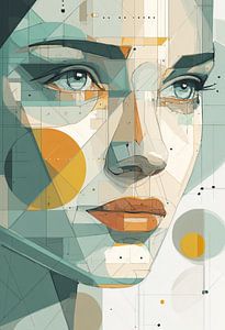 Modern Lines – Abstraktes Porträt mit grafischen Formen
