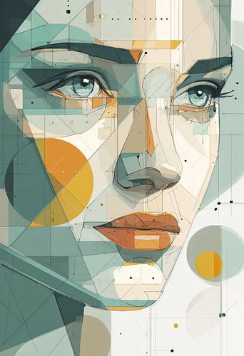Modern Lines – Abstraktes Porträt mit grafischen Formen