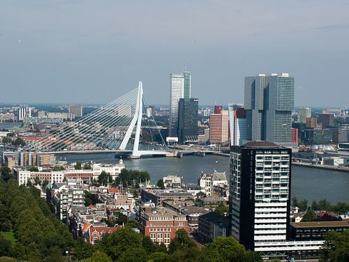 Skyline van Rotterdam van grote hoogte