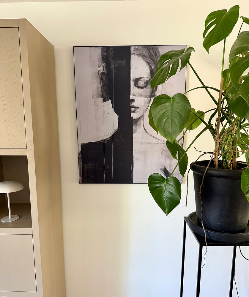 Modern and abstract portrait in black and white