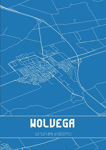 Blauwdruk | Landkaart | Wolvega (Fryslan)