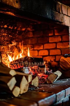 Cosy open fire by Poster Art Shop