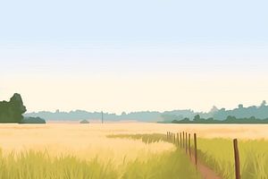 Beige Malerei Ruhige Reflexion | Horizont
