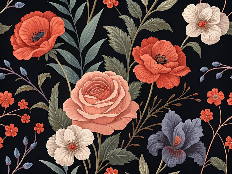 Donkere bloemen elegantie van Artistic