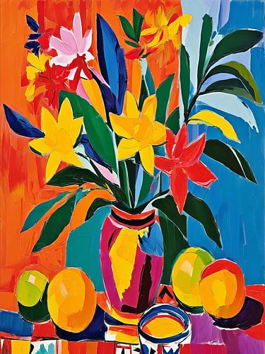 Flowers In A Vase Style Henri Matisse