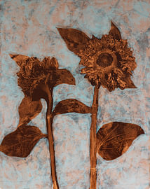 Sonnenblumen in Blau 2 von Evelien van der West