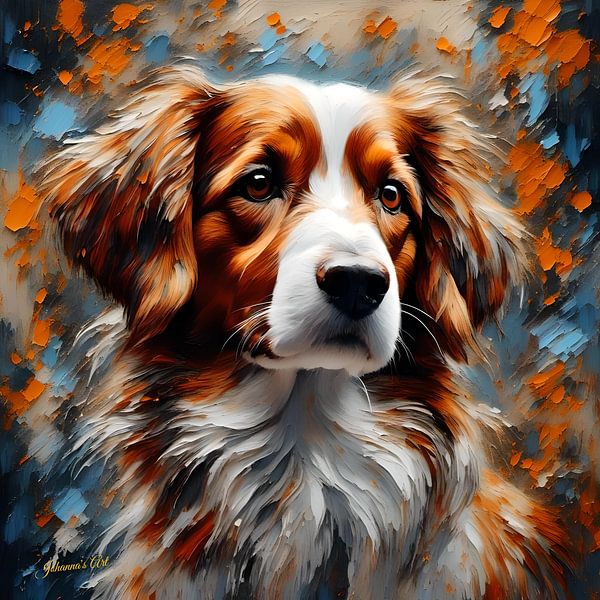 Dog Art - Dutch Kooikerhondje 1 by Johannas Art Creations