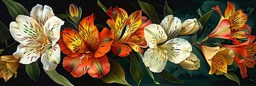 Alstroemeria Schilderij | Infinite Blooms of Night van I ❤ Bloemen