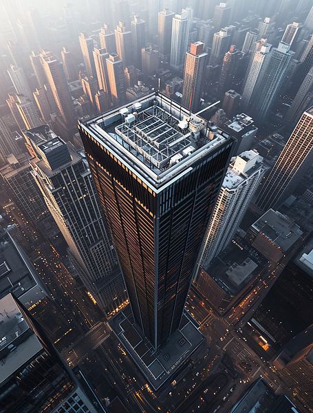 Manhattan van bovenaf van fernlichtsicht