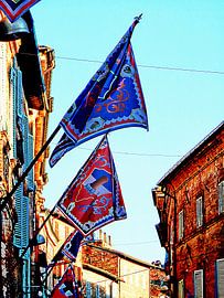 Contrada Flags Citta Della Pieve by Dorothy Berry-Lound