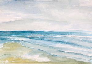 Aquarell eines Sandstrandes