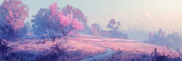 Morning Whisper Glow van Abstract Schilderij