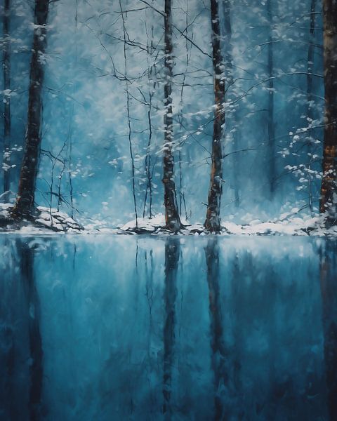 Wintermagie op het meer van fernlichtsicht
