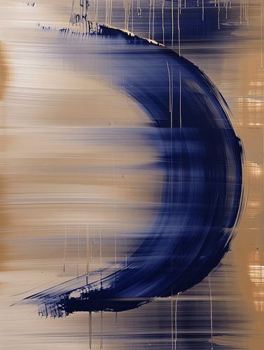 Modernes Abstraktes in Tiefblau/Lila