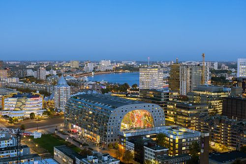 Rotterdam Blaak during the blue hour