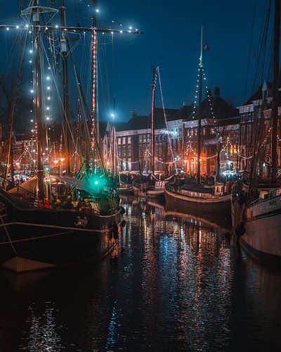 Hoge der A Stimmungsbeleuchtung, Groningen von Harmen van der Vaart