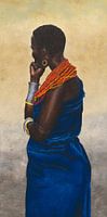 Samburu vrouw III schilderij