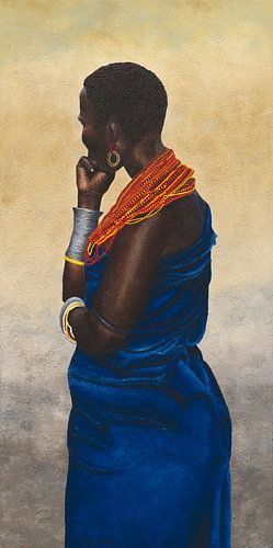 Samburu vrouw III schilderij