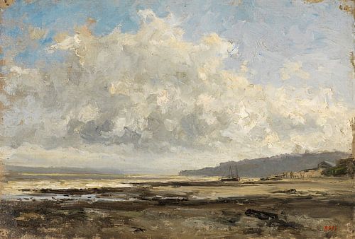 Carlos de Haes-Waterstrand landschap, kustlandschap, Antiek landschap
