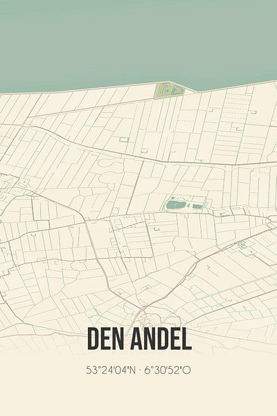 Vintage map of Den Andel (Groningen) by Prints of Place