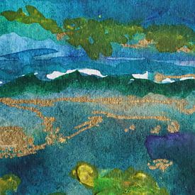 Blaue Landschaft von Ireen Bos