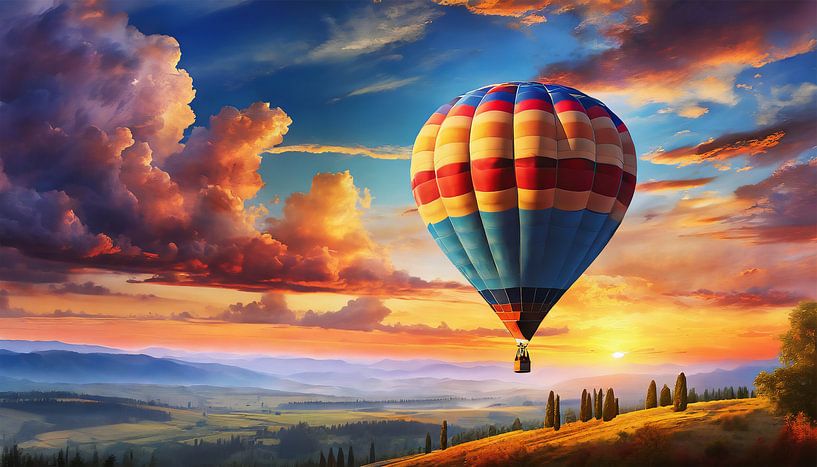 Hot air balloon in the air by Mustafa Kurnaz