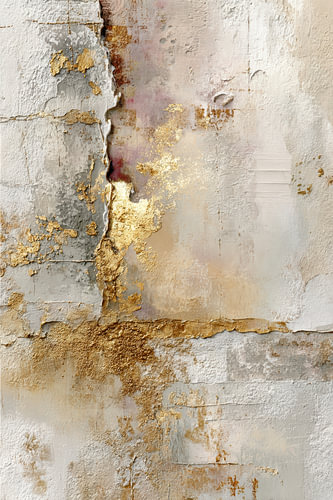Ivoor Goud Abstract Schilderij – Elegant