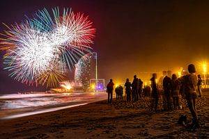 Silvester am Strand in Barcelona