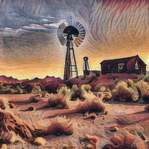 Windmolen in de woestijn