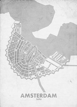 Plan de la ville d'Amsterdam 1696 sur STADSKAART