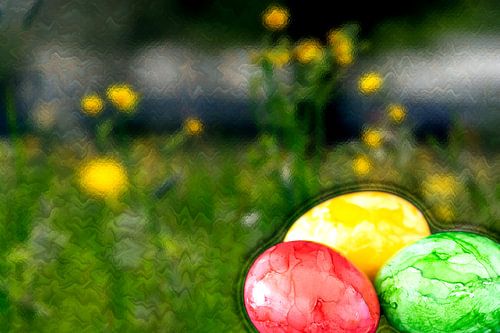 Paasconcept : paaseieren en bloemen