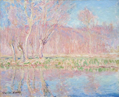 Bomen aan het water, Lente in Giverny, Claude Monet