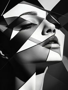 Dark Geometry – Abstract portret strak en krachtig