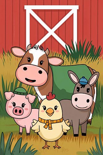 Animaux de ferme mignons pour l'étable