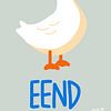Kinderposter E – Ente | Verspielte Illustration für das Kinderzimmer von Jun-Yi Lee