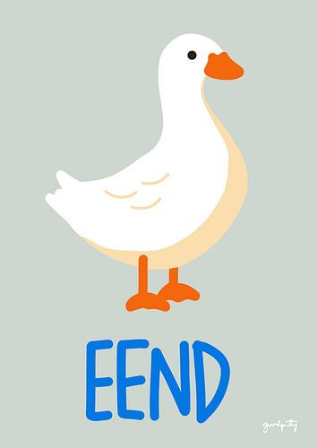 Kinderposter Ente – Tierillustration für das Kinderzimmer