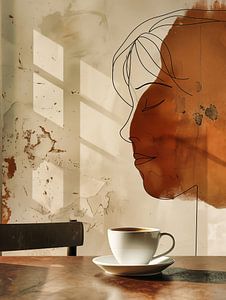 Kaffee Träumerei Linienkunst