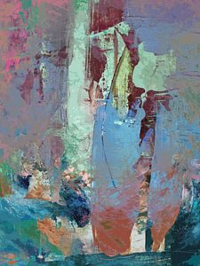 Modernes, abstraktes digitales Kunstwerk in Pastell