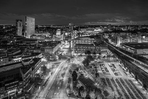Skyline Eindhoven in black and white