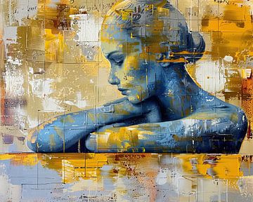 Vrouw met Kleur | Blauwe Vrouw van Kunst Kriebels