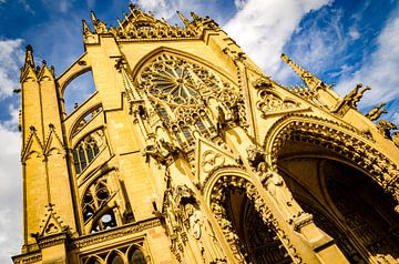 Gevel en portaal van de gotische kathedraal van Metz Frankrijk van Dieter Walther