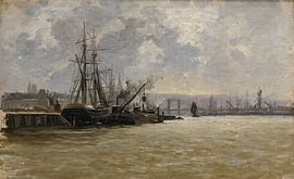 Carlos de Haes-Port backdrops, Port ships, Antique landscape
