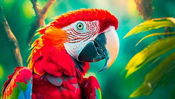 Papegaai met verschillende kleuren van Mustafa Kurnaz