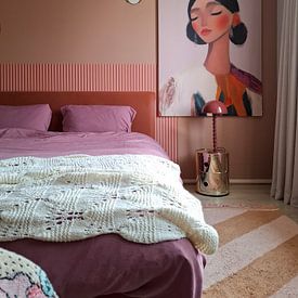 Klantfoto: Modern portret in pastelkleuren van Carla Van Iersel, als ArtFrame